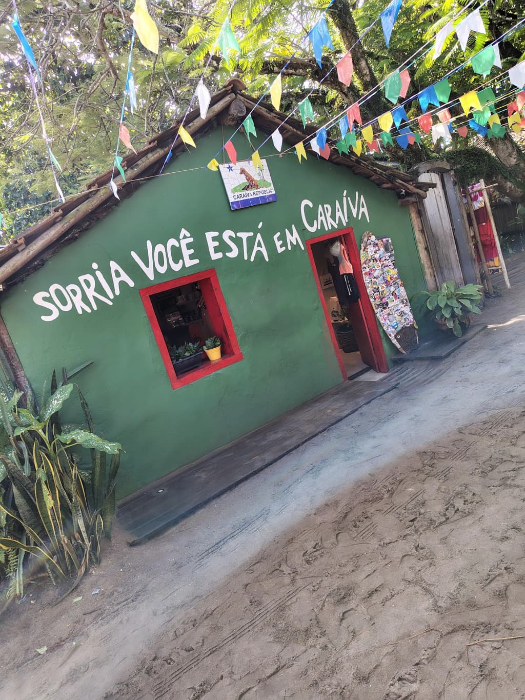 Sandy streets and colorful houses of Praia de Caraíva