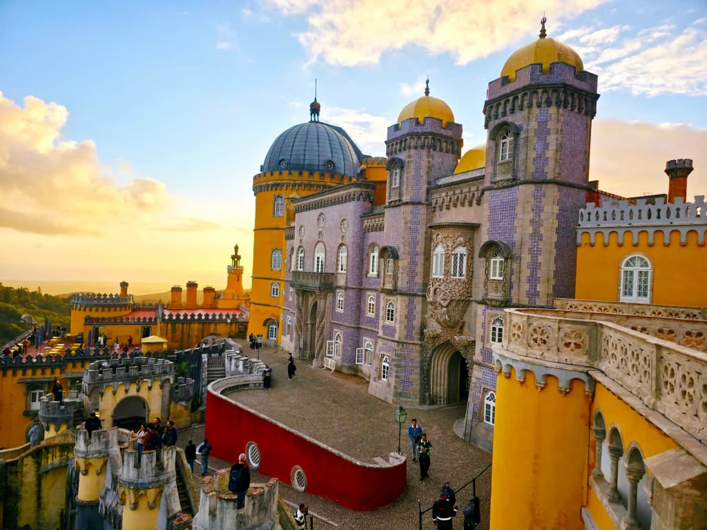 The wildly colorful, dizzying walls of Pena Palace in Sintra