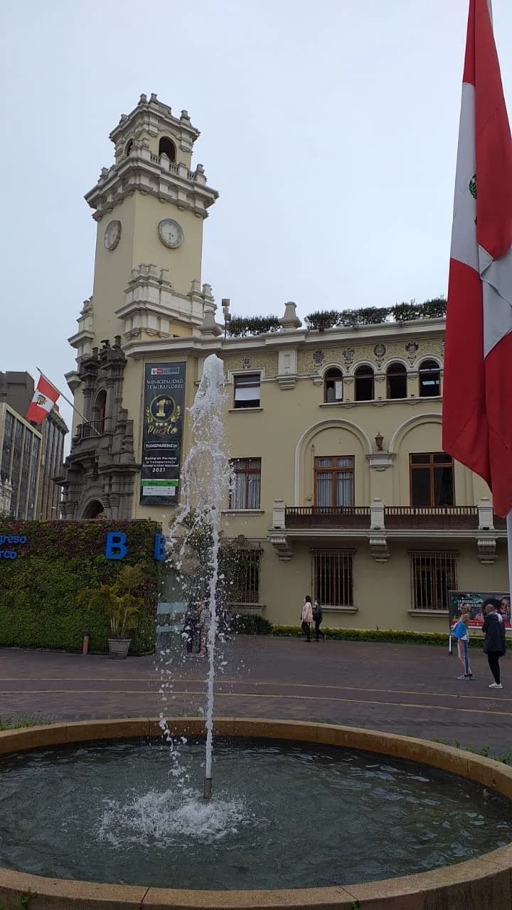 The modern coastal cliffs of Miraflores overlooking the Pacific Ocean