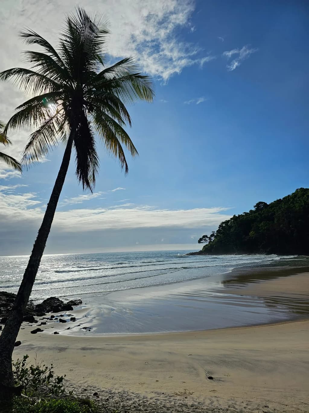 River meeting the ocean at Jeribucaçu beach