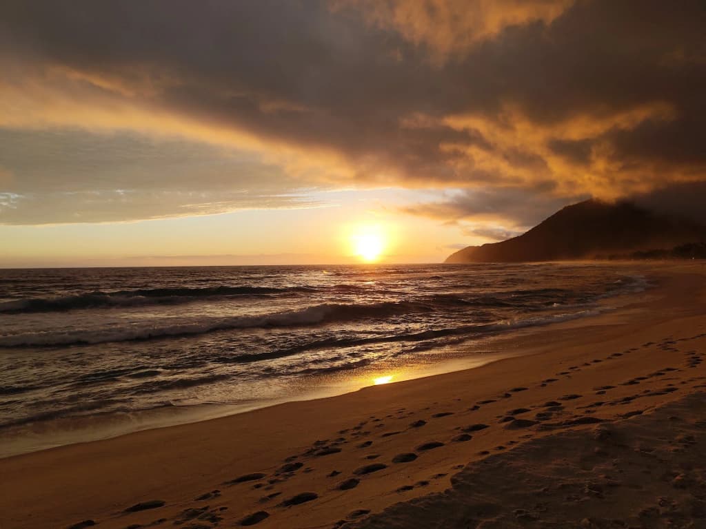 The active Praça do Surf square in Maresias, perfect for evening strolls
