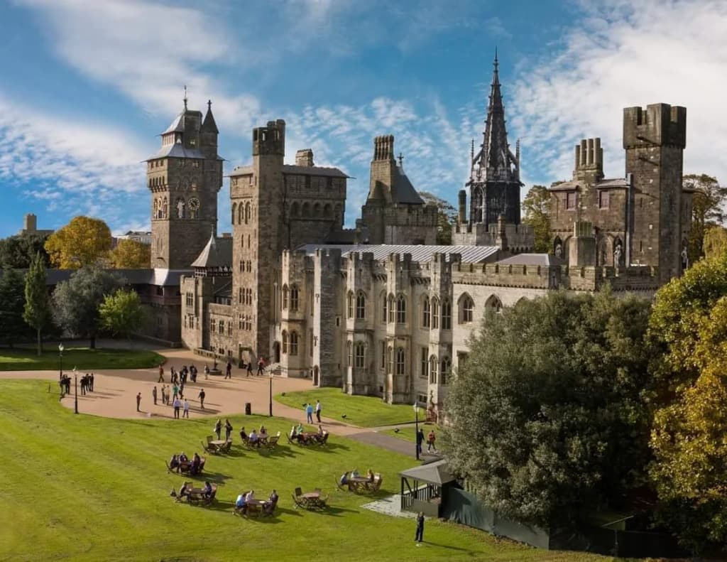 Cardiff Castle's medieval walls standing strong against the city skyline
