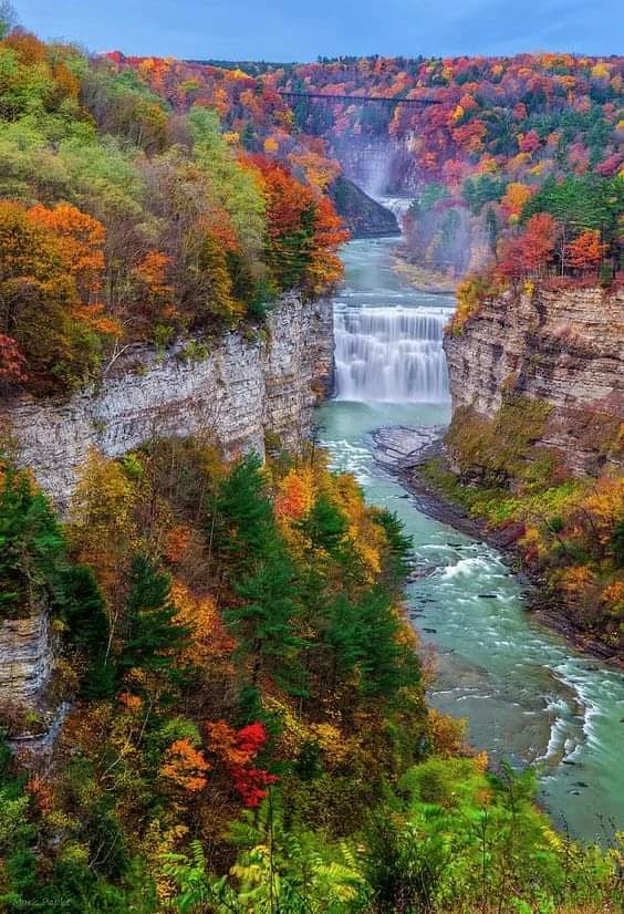 The roaring waterfalls and massive deep gorge of Letchworth State Park