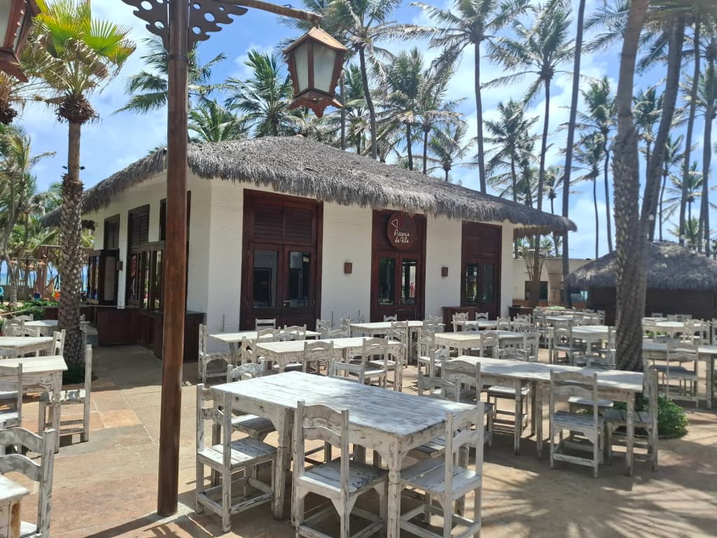 Evening lights and live music at Vila Azul do Mar