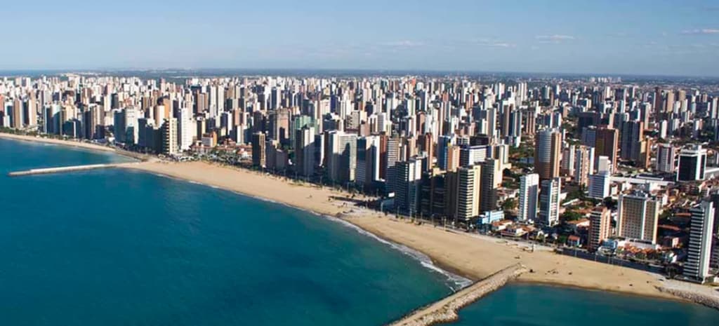 Stunning aerial view of the Fortaleza coast
