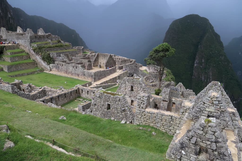 Intricate Incan masonry at The Temple of the Sun in Machu Picchu