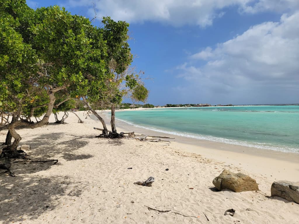 Turquoise waters of Baby Beach in Aruba