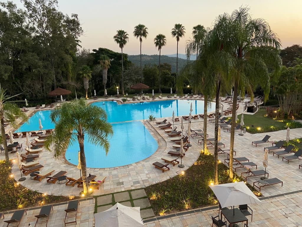 The warm, inviting chocolate-themed interiors of Bendito Cacao Family Resort in Campos do Jordão