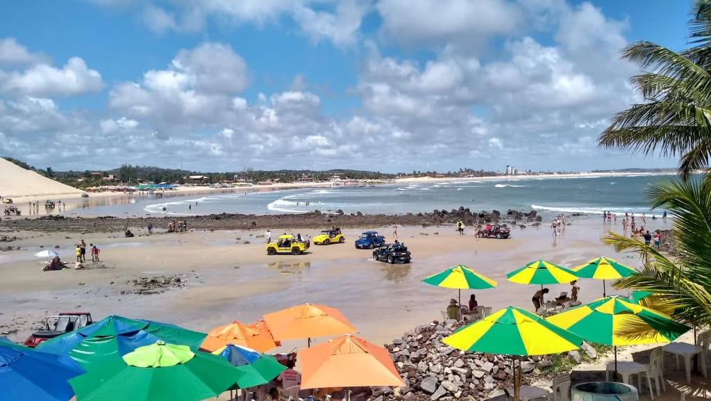Manual ferry crossing at Barra do Rio near Natal