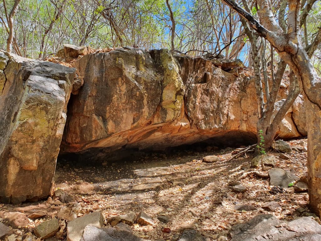 Paisaje seco y agreste de la caatinga cerca de Grota do Angico