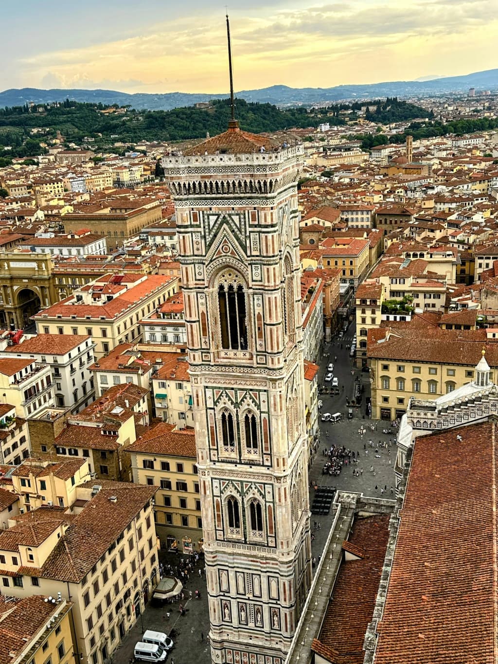 Close up of the marble work on the Florence Cathedral