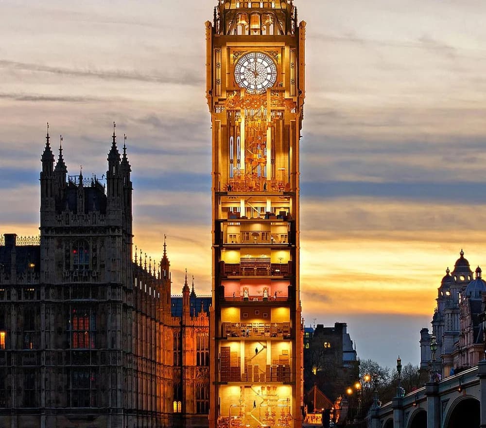 The hidden perspective of Big Ben from the opposite bank