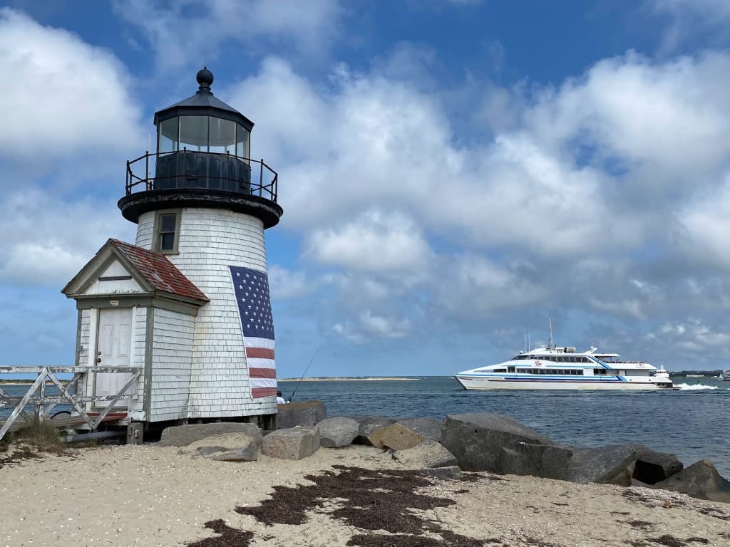 Brant Point Lighthouse guarding the Nantucket harbor