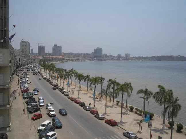 Panoramic view of Luanda skyline and coastal infrastructure