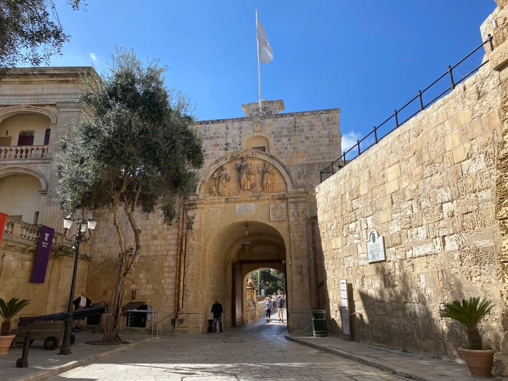The grand baroque entrance of the Mdina Gate