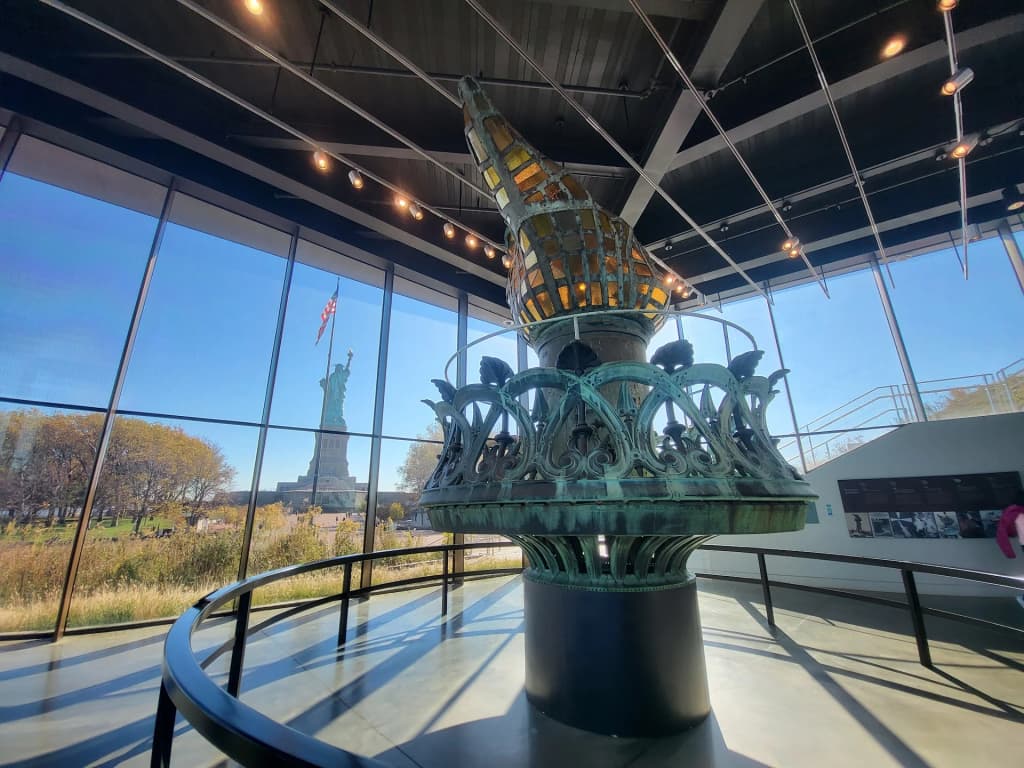 Modern exhibits inside the Statue of Liberty Museum