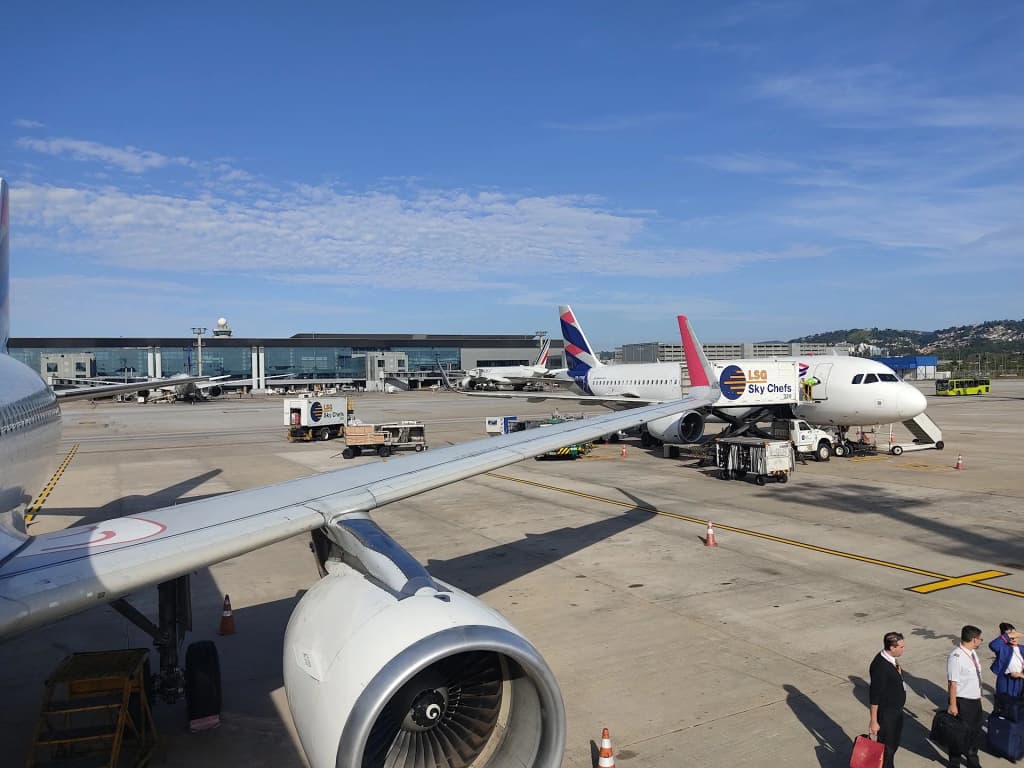A view of the busy check-in counters at the airport