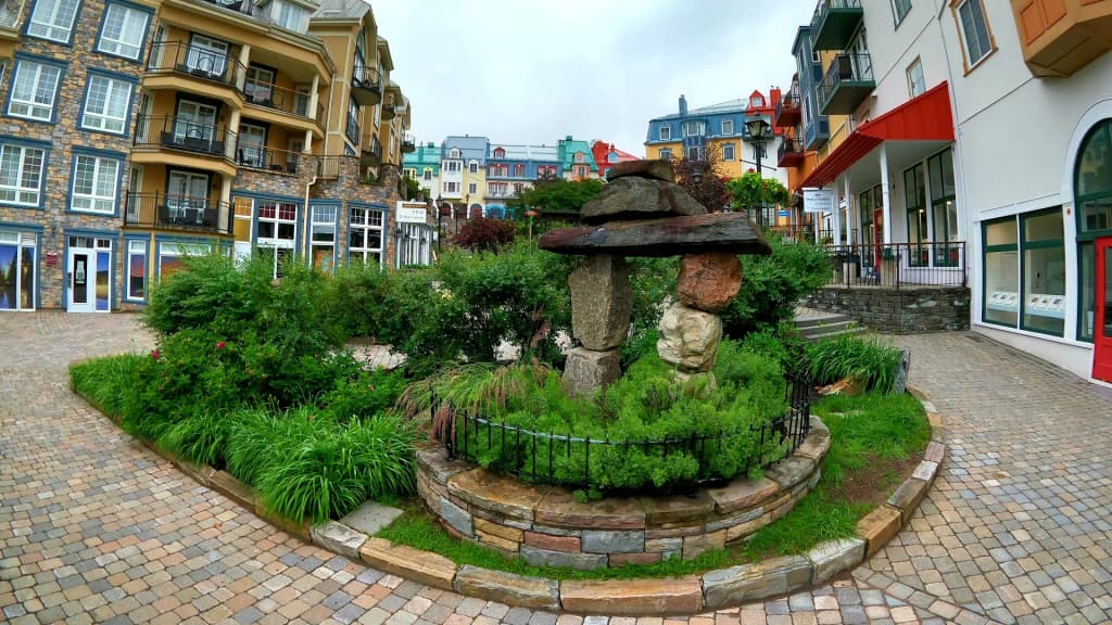 Colorful alpine architecture of Mont-Tremblant Village