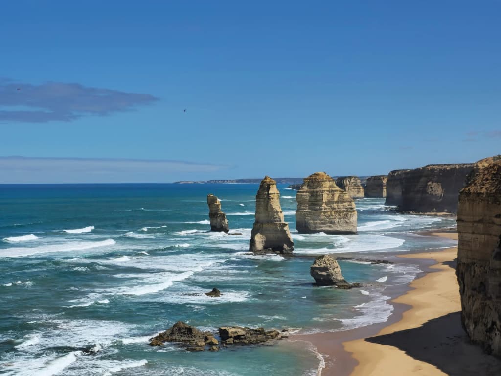The dramatic limestone stacks of the Twelve Apostles