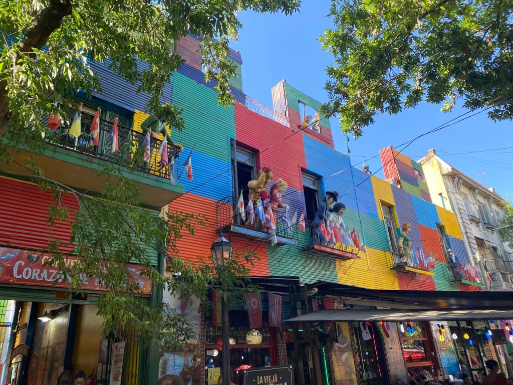 Vibrant painted facades of Caminito in Buenos Aires