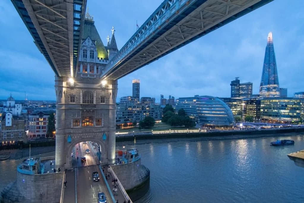 Detailed view of Tower Bridge architecture