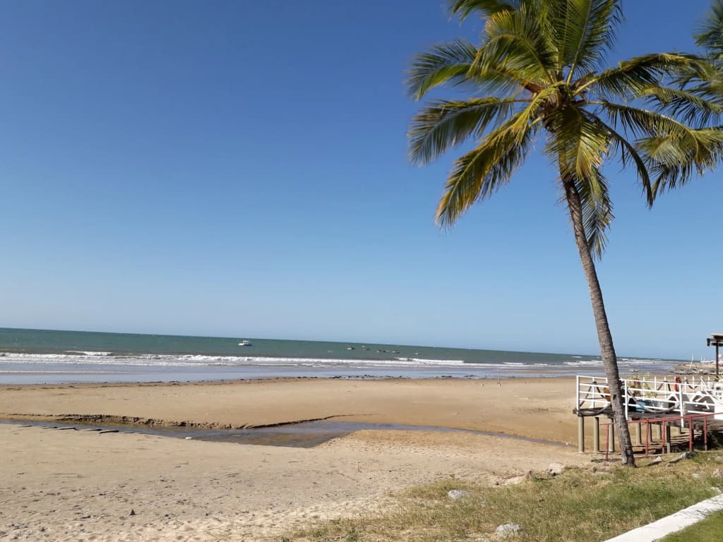 The pristine coastline of Praia de Flexeiras stretching into the horizon