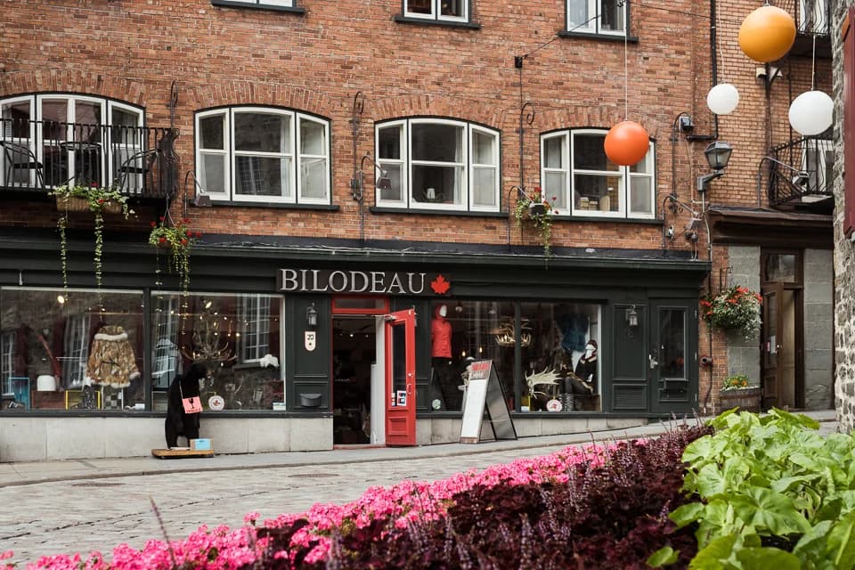 Golden light spilling over the cobblestone streets of Quartier Petit Champlain