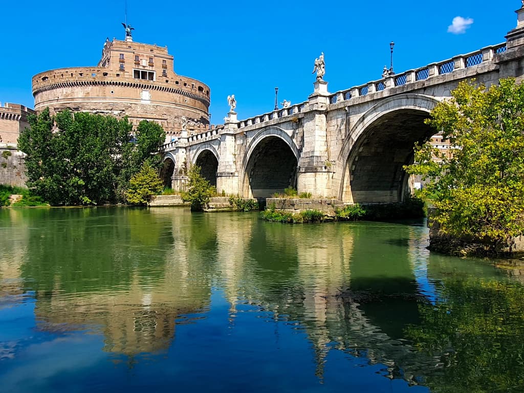 St. Angelo Bridge leading to the historic Castel Sant'Angelo in Rome