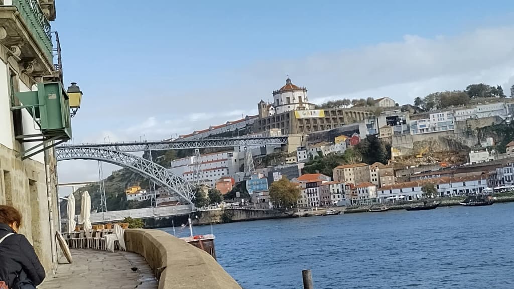Colorful facades lining the Douro River in Porto's Ribeira district