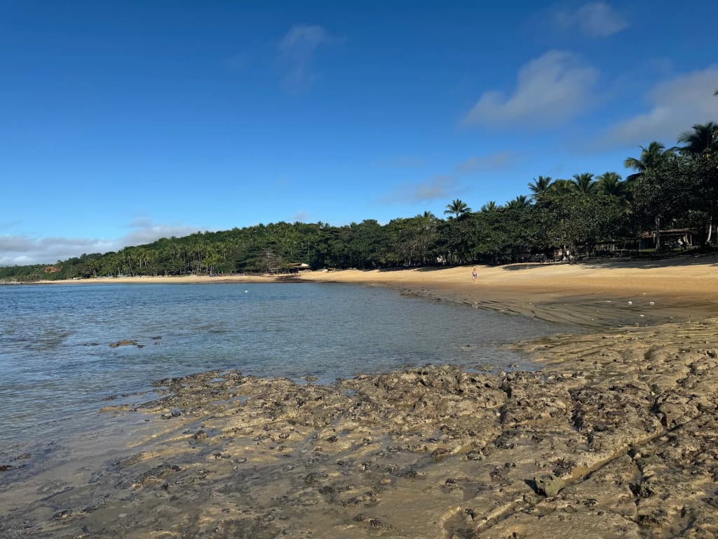 Crystal clear natural pools at Praia do Espelho