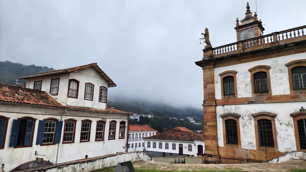 The grand colonial architecture of the Museu da Inconfidência dominating Praça Tiradentes