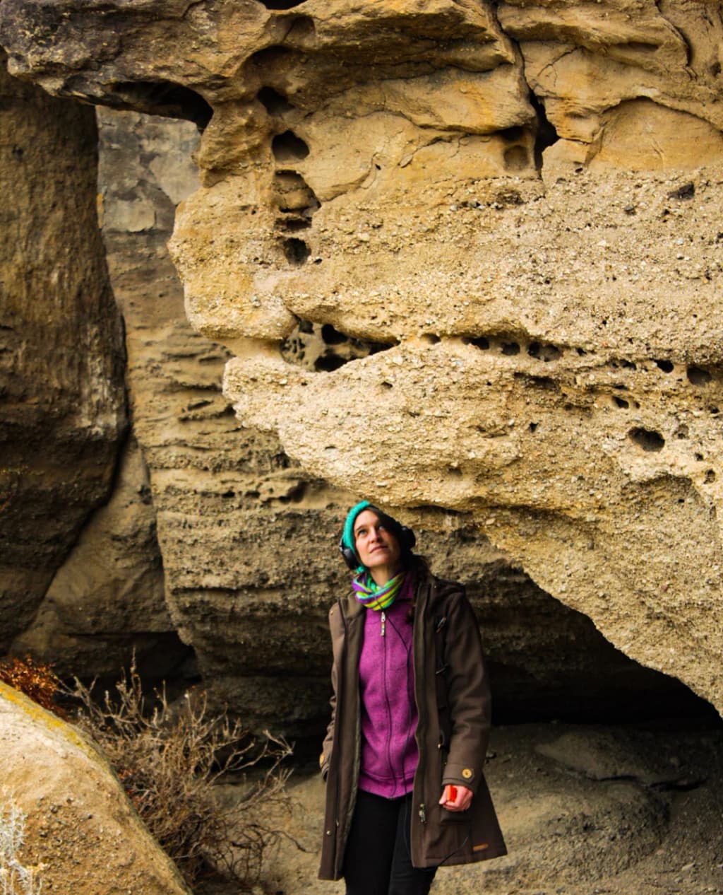 Ancient rock art at Punta Walichu Caves