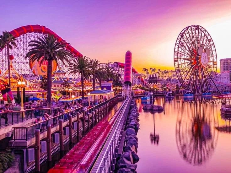 Pixar Pier reflections at Disney California Adventure