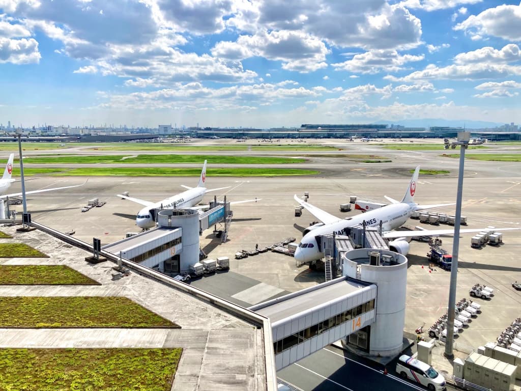 Spacious interior of Haneda Airport terminal