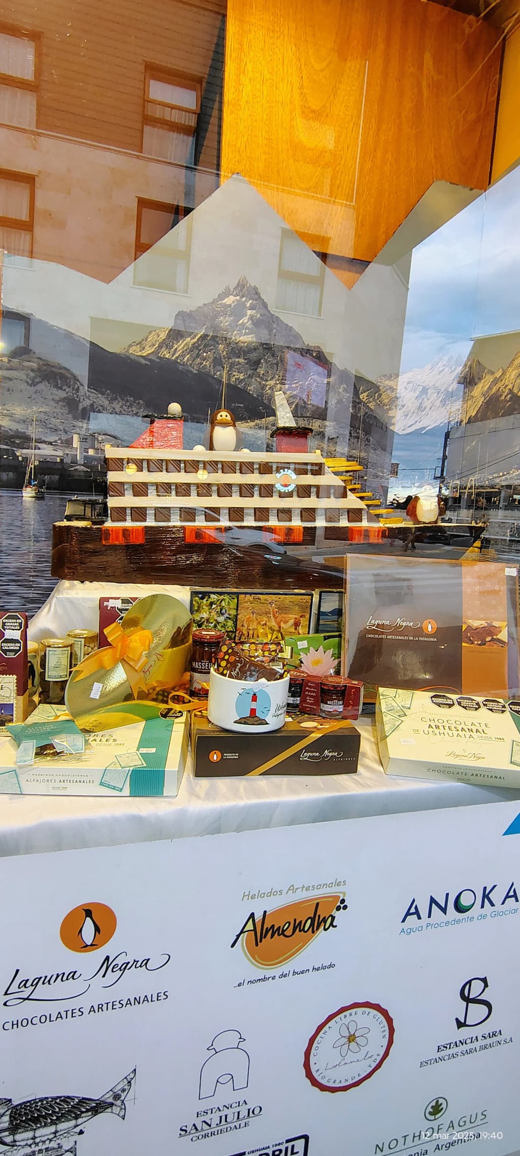 The bustling San Martin Avenue in the heart of Ushuaia city center