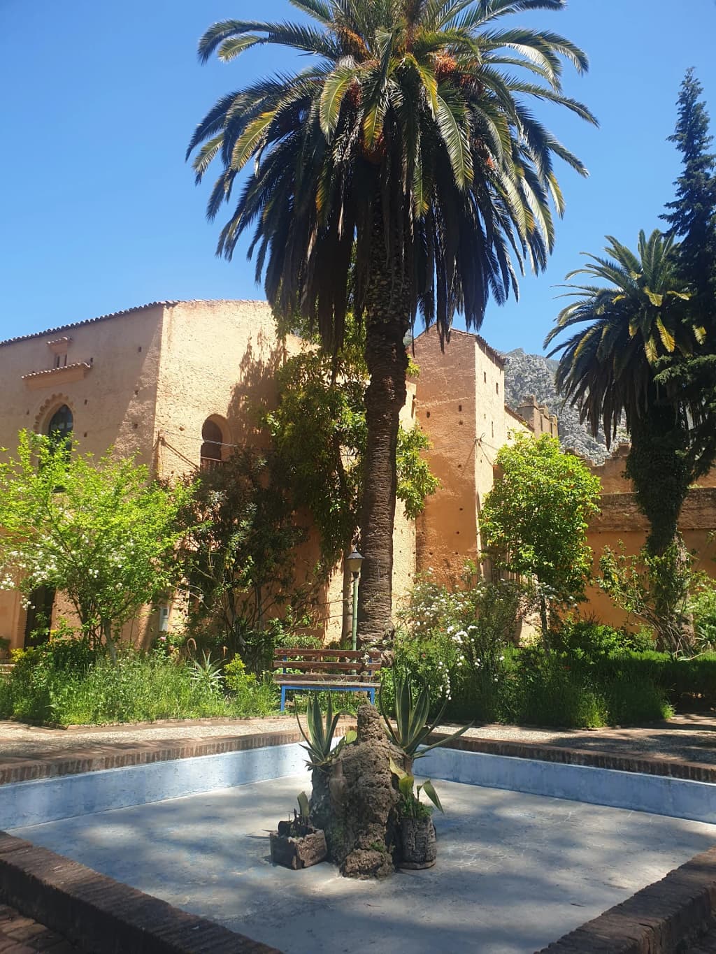 Chefchaouen’s mountain backdrop and blue houses