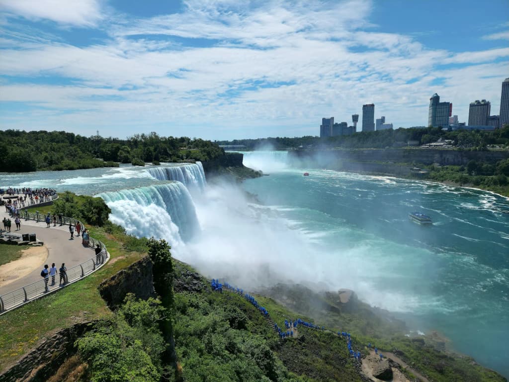 The roaring waters of Niagara Falls in New York