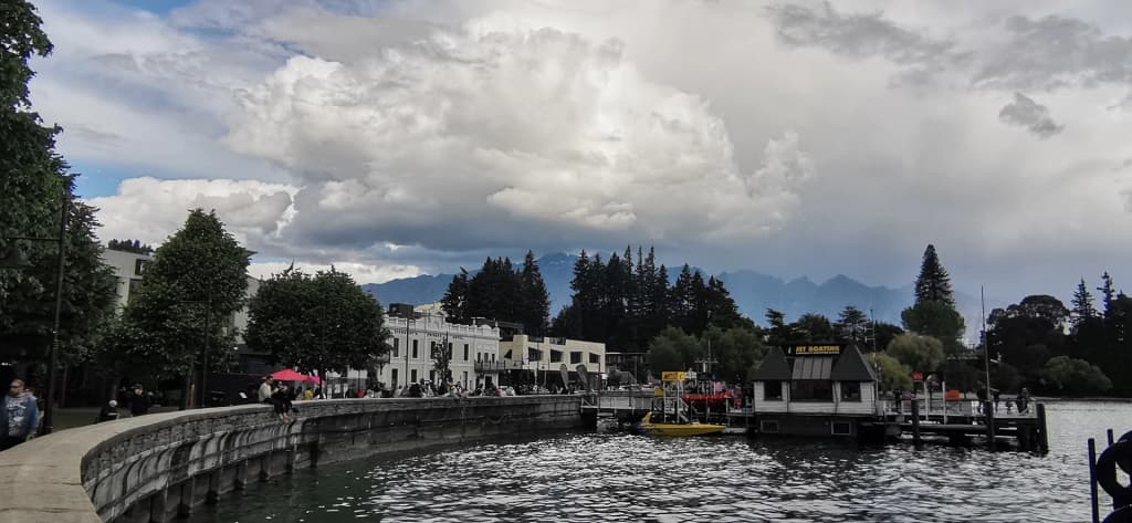 Queenstown's lakeside town at dusk
