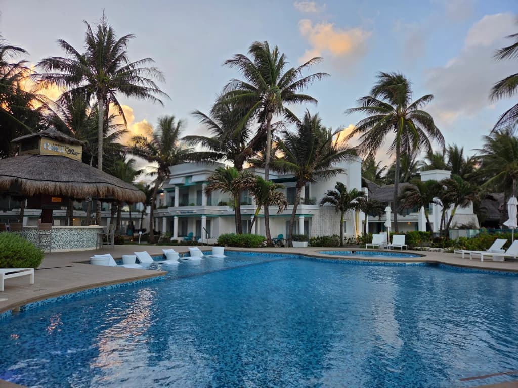 Sunrise over the beach at Margaritaville Island Reserve Riviera Cancún