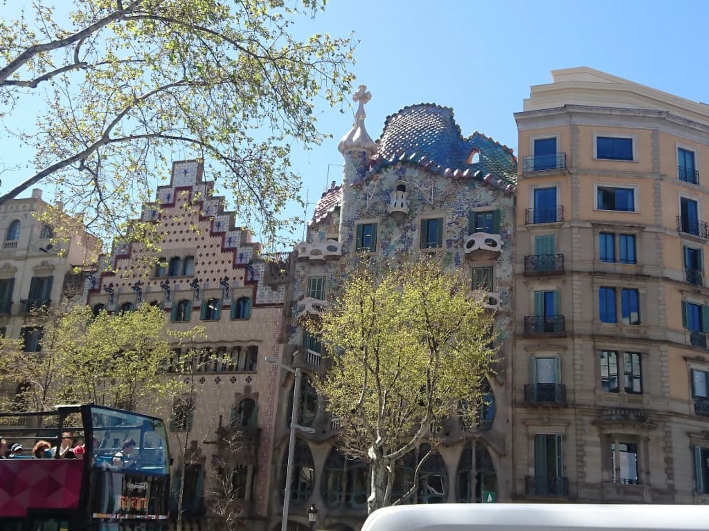 Walking down the electric Passeig de Gràcia in Barcelona