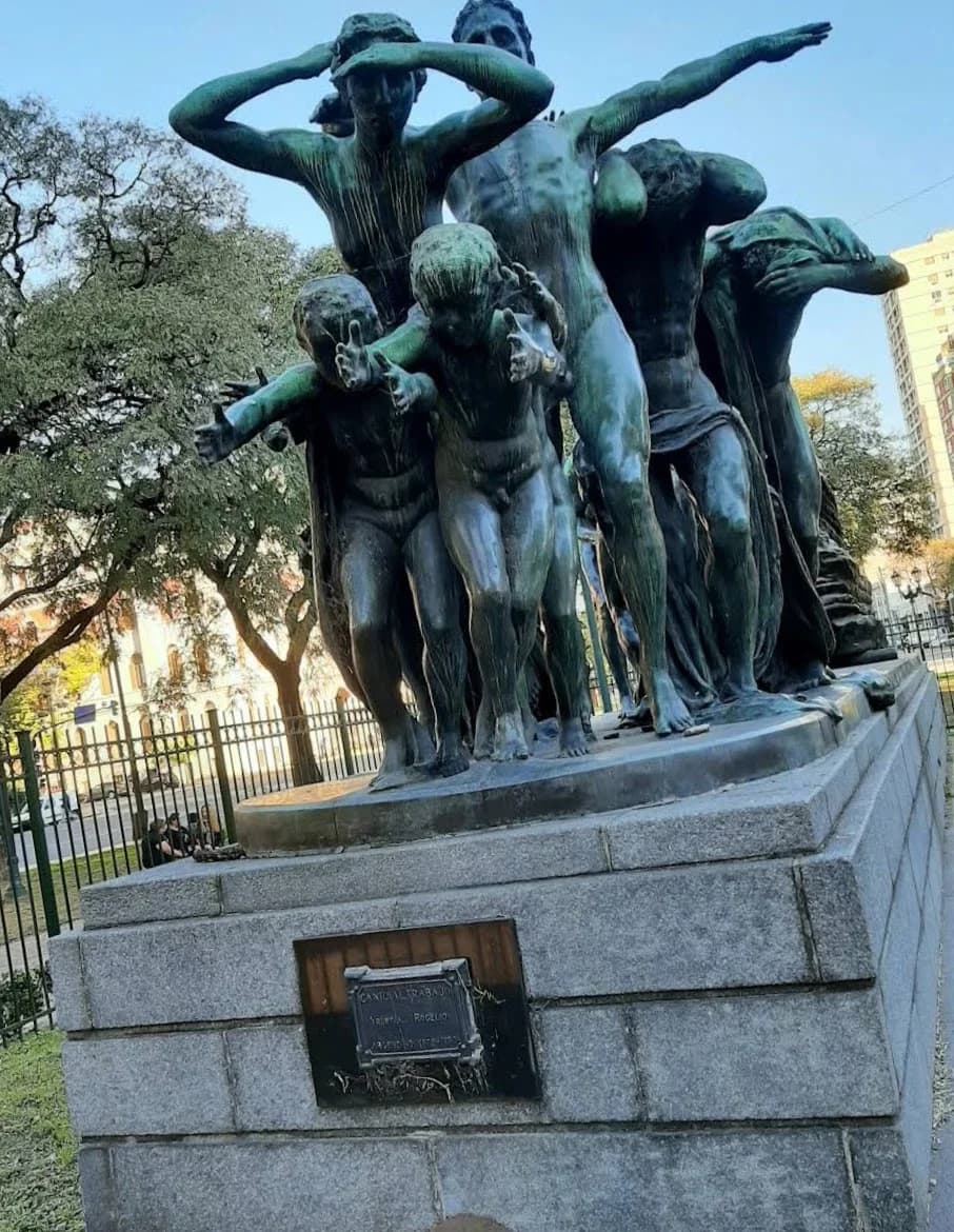Historic cobblestone streets and faded colonial architecture in San Telmo