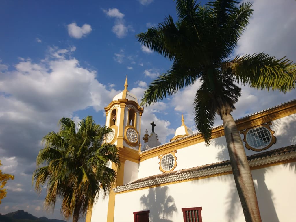 The magnificent facade of Igreja de Santo Antonio overlooking Tiradentes