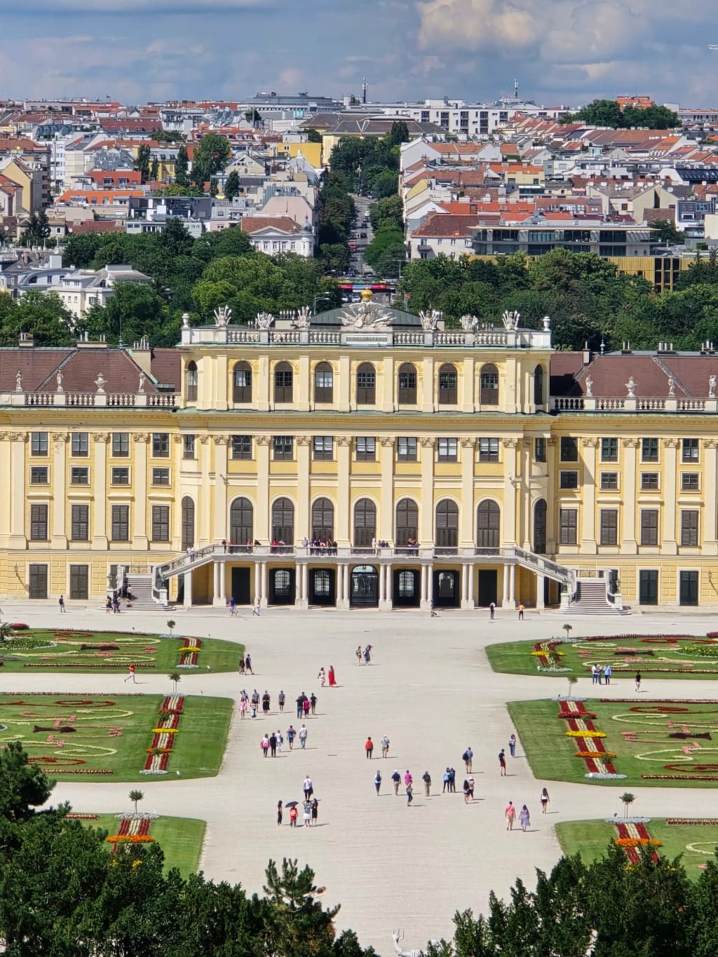 The grand imperial architecture of Schönbrunn Palace in Vienna