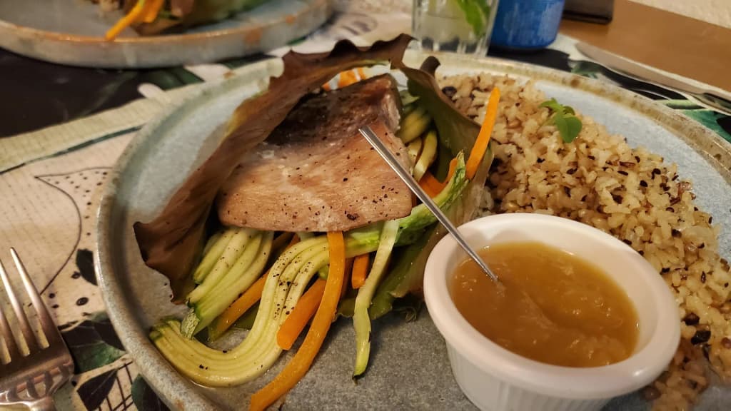 The refined dining space at Restaurante AcquaMarine, Fernando de Noronha