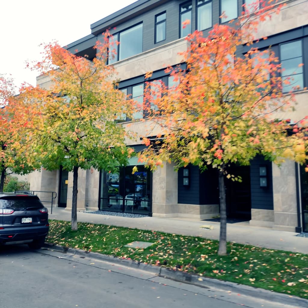 Downtown Aspen covered in fresh winter snow