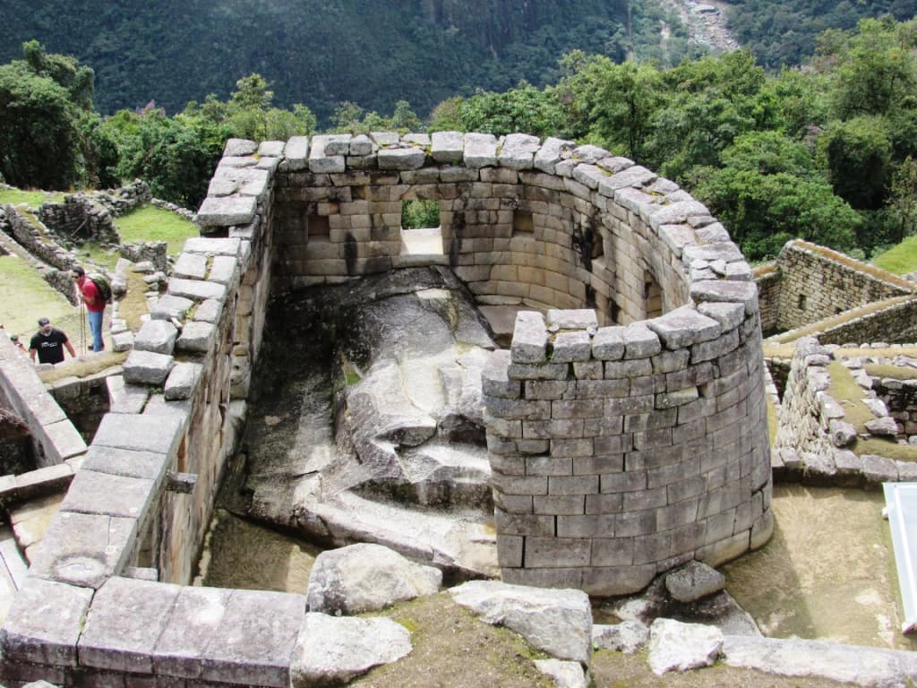 Intricate Inca stonework at the Temple of the Condor