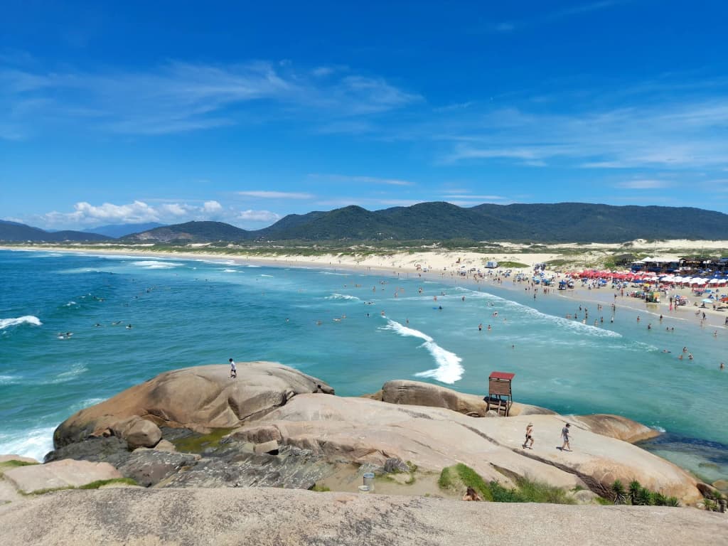 Massive sand dunes at Joaquina Beach in Florianópolis