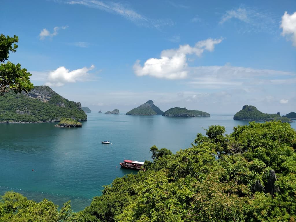 The emerald green waters of the hidden lagoon