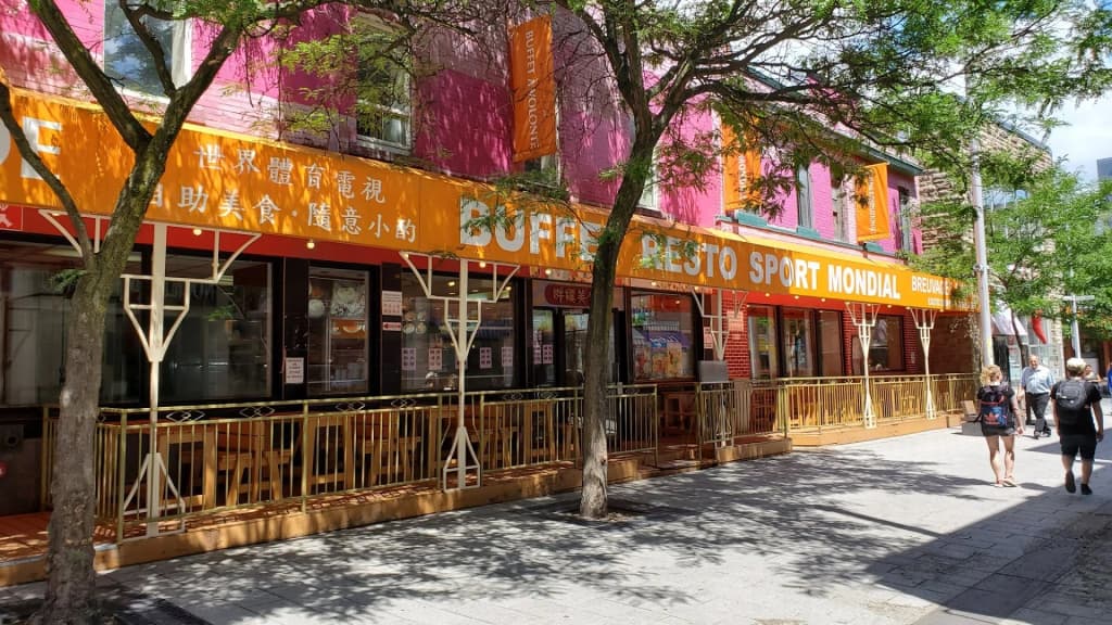 Downtown Montreal skyline with modern buildings