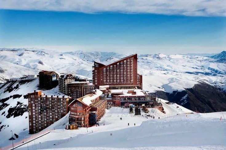 Valle Nevado ski slopes covered in fresh powder